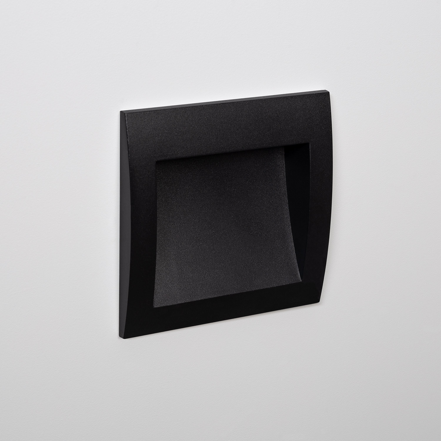 Baliza Exterior Led W Empotrable Pared Cuadrado Negro Natt Efectoled