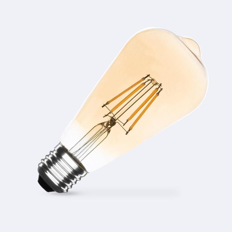 Producto de Bombilla Filamento LED E27 6W 600 lm Regulable ST64 Gold