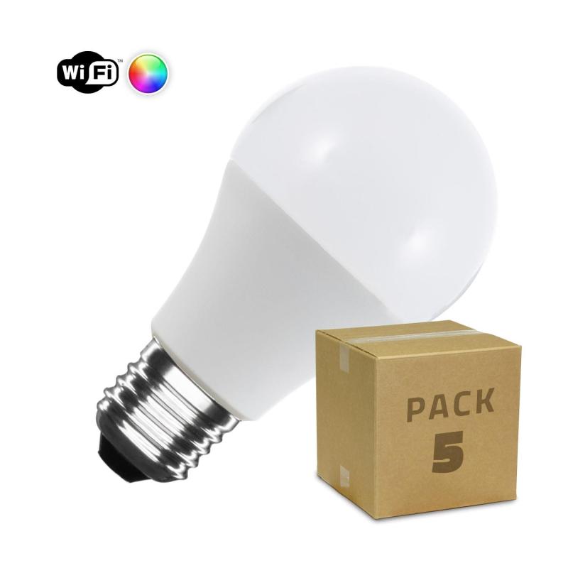 Producto de Pack 5 Bombillas Inteligentes LED E27 6W 806 lm A60 WiFi RGBW Regulable