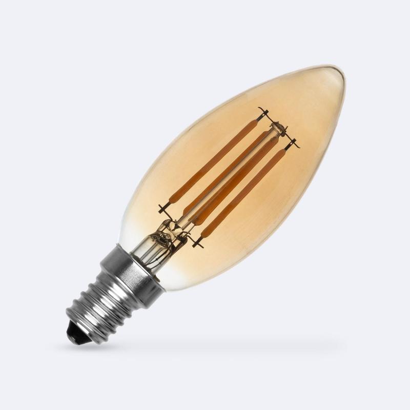Producto de Bombilla Filamento LED E14 6W 600 lm C35 Vela Gold