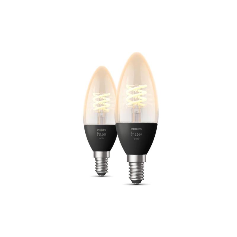 Producto de Pack 2 Bombillas Filamento LED E14 4.5W 300 lm B35 PHILIPS Hue White