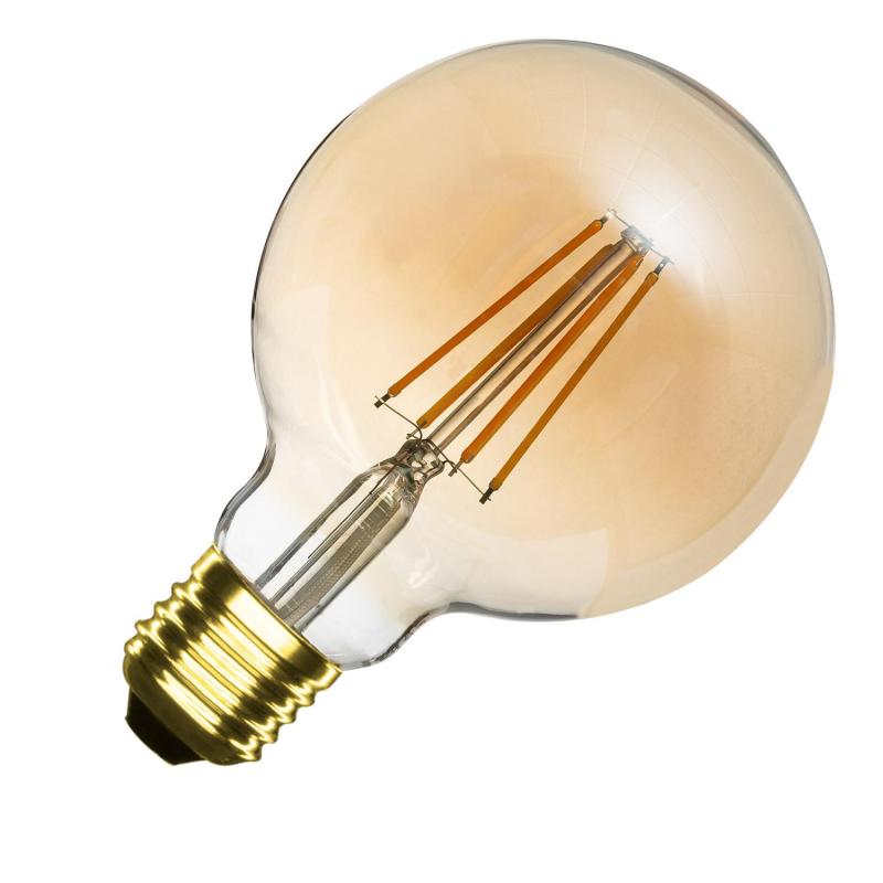 Produto de Lâmpada Filamento LED E27 6W 600 lm Regulável G95 Gold
