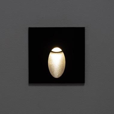 Producto de Baliza Exterior LED 3W Empotrable Pared Cuadrado Negro Ellis