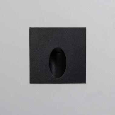 Producto de Baliza Exterior LED 3W Empotrable Pared Cuadrado Negro Ellis