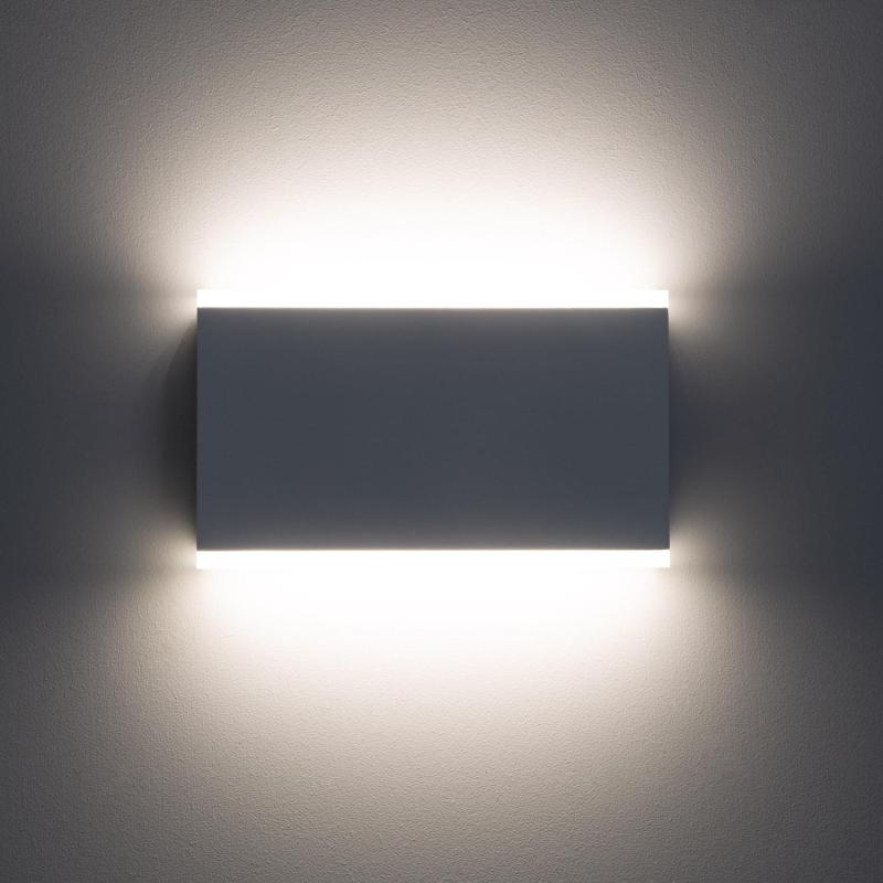 Produto de Aplique de Parede Exterior LED 10W Iluminação Dupla Face Retangular Branco Hera 