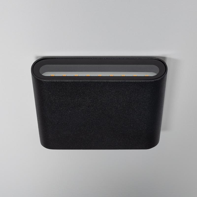 Producto de Aplique de Pared Exterior LED 6W Iluminación Doble Cara Cuadrado Negro Zeus