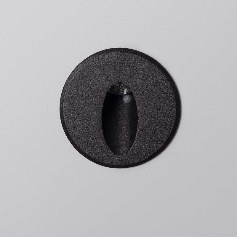 Produto de Baliza de Parede LED 3W de Alumínio Circular Oval Wabi Preta