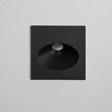 Producto de Baliza Exterior LED 3W Empotrable Pared Cuadrado Negro Coney