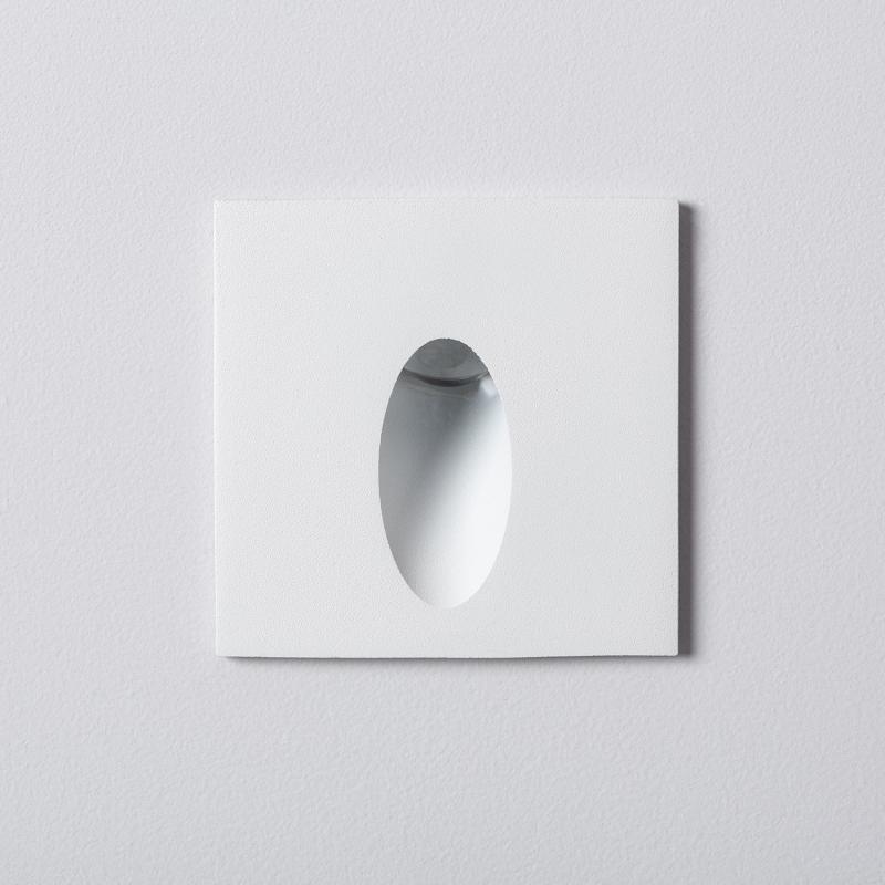Producto de Baliza Exterior LED 3W Empotrable Pared Cuadrado Blanco Oval Wabi