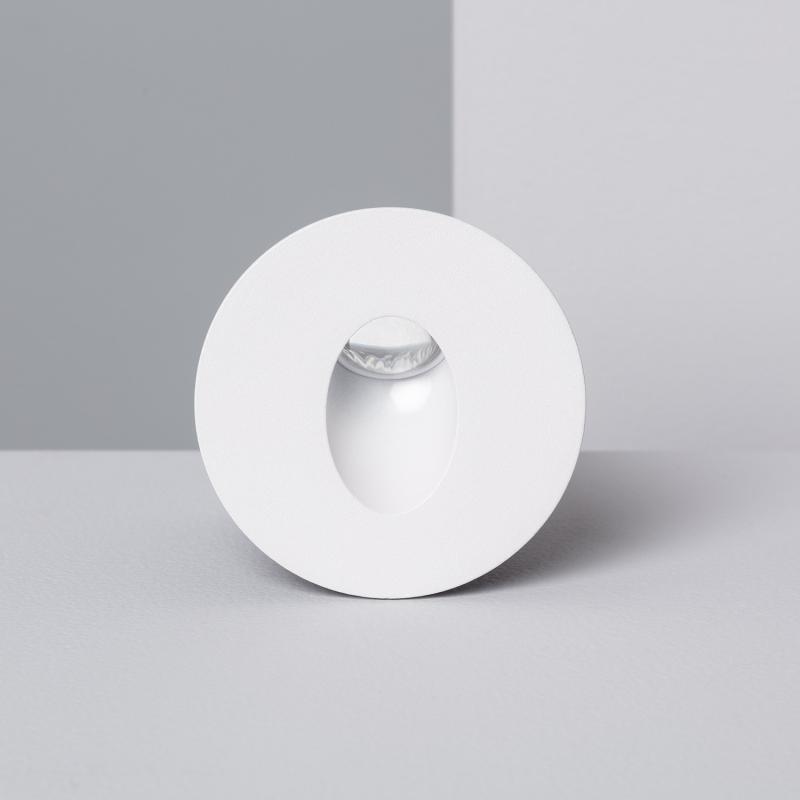 Produto de Baliza LED 1W Encastrável Parede Circular Branco Adam
