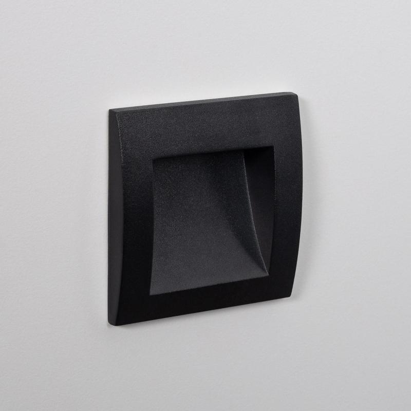 Producto de Baliza Exterior LED 4W Empotrable Pared Cuadrado Negro Leif