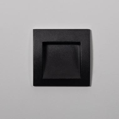 Producto de Baliza Exterior LED 4W Empotrable Pared Cuadrado Negro Leif