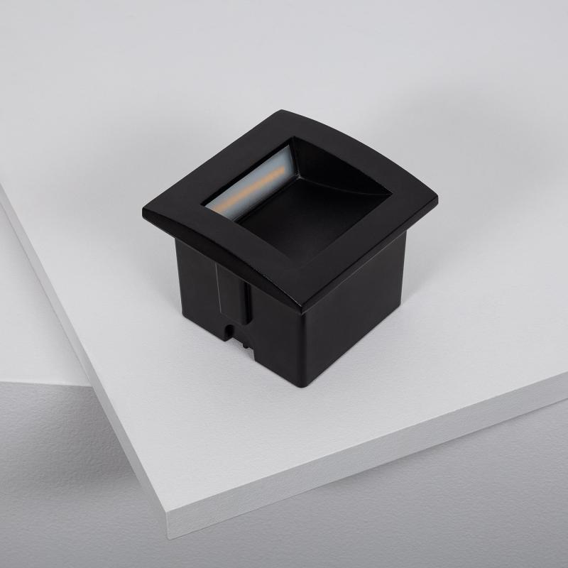 Producto de Baliza Exterior LED 4W Empotrable Pared Cuadrado Negro Leif