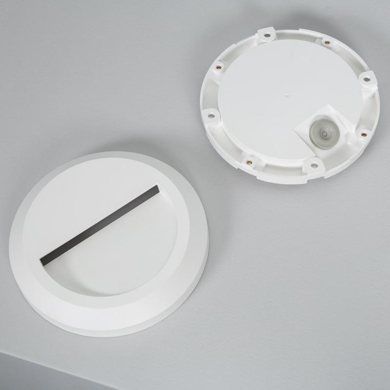 Produto de Baliza Exterior LED 1W Superfície Parede Circular Branco Edulis