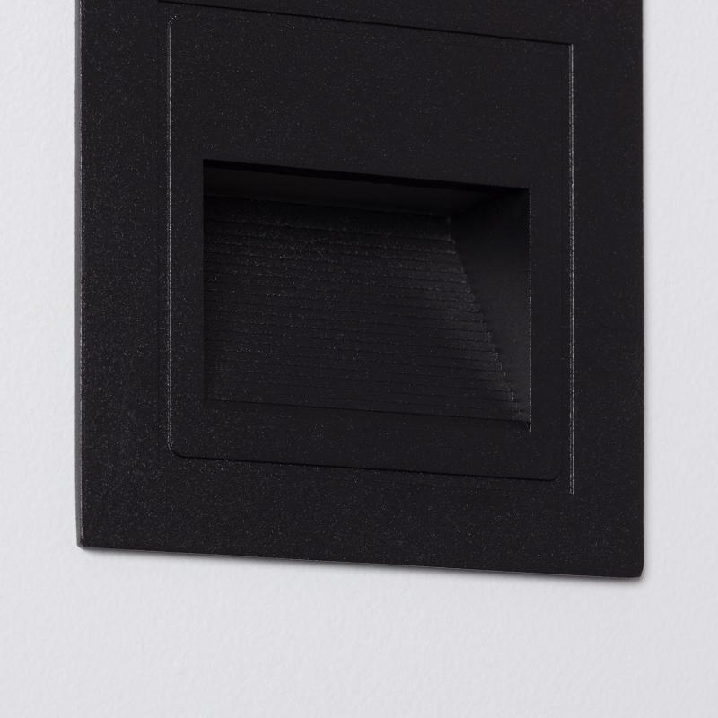 Producto de Baliza Exterior LED 3W Empotrable Pared Cuadrado Negro Wabi