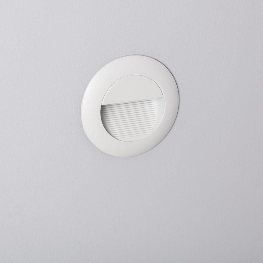 Producto de Baliza Exterior LED 3W Empotrable Pared Circular Blanco Wabi