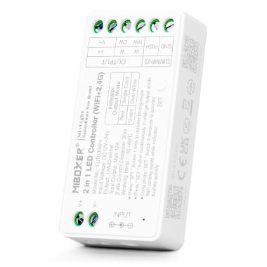 Producto de Controlador Regulador Wifi LED Monocolor/CCT 12/24V DC MiBoxer FUT035W+ Compatible con Pulsador
