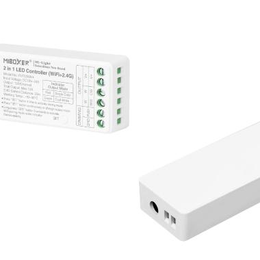 Produto de Controlador Regulador Wifi LED Monocor/CCT 12/24V DC MiBoxer FUT035W+ Compatível com Pulsador