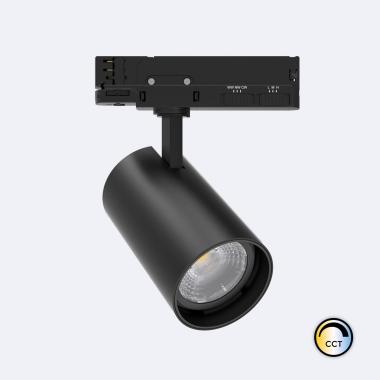 Produto de Foco Carril LED Trifásico 40W Fasano CCT No Flicker Regulável Preto