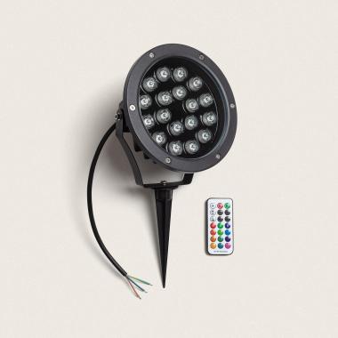 Produto de Foco Exterior LED RGB 18W IP67 com Espeto Colmar