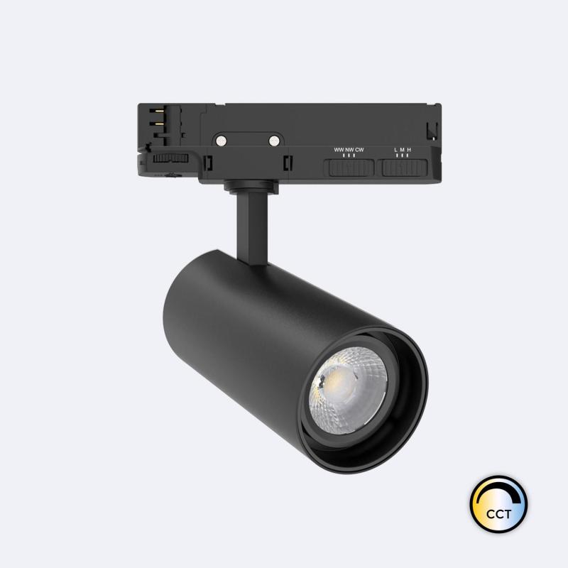 Produto de Foco Carril LED Trifásico 30W Fasano CCT Regulável DALI Preto