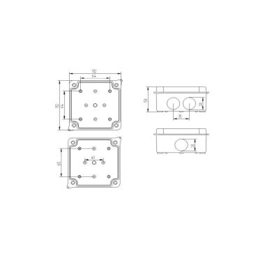 Producto de Caja de Empalme y Derivación Estanca de Superficie IP55 113x113x60 mm 