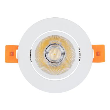 Produto de Foco Downlight LED 7W COB Direccionável Circular Branco Corte Ø 70 mm No Flicker 