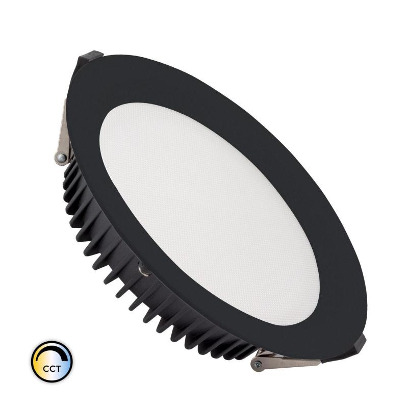 Producto de Downlight LED 20W Circular SAMSUNG Aero CCT 130 lm/W Microprismático LIFUD Corte Ø 155 mm Negro