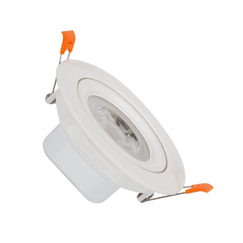 Produto de Foco Downlight LED 9W Solid COB Direccionável Circular Branco Corte Ø 95 mm 