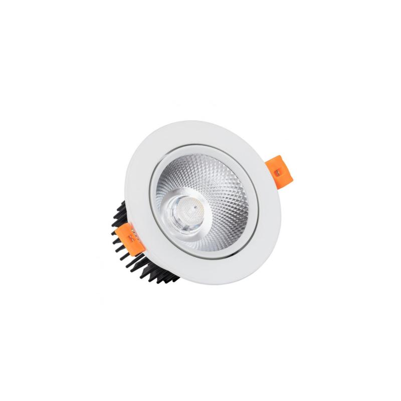 Produto de Foco Downlight LED 12W Regulável COB Direccionável Circular (UGR19) Branco Corte Ø 90 mm 