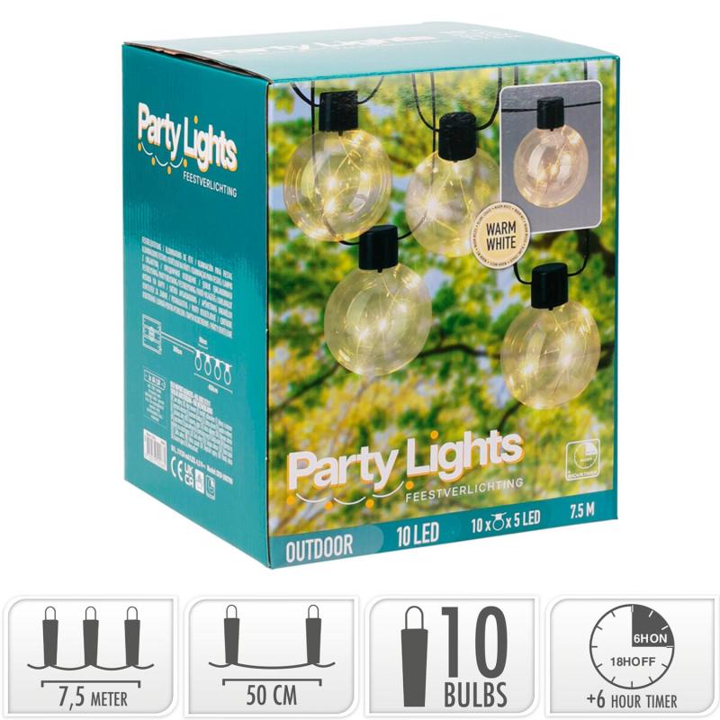 Producto de Guirnalda Exterior LED de 10 Bombillas Jarli 7.5m