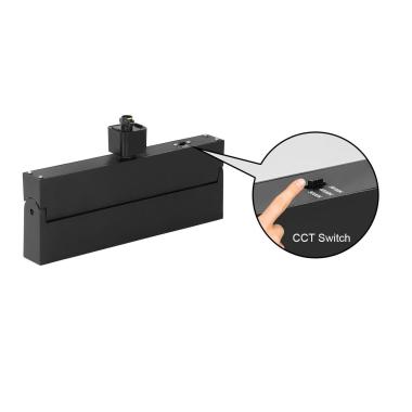 Producto de Foco Carril Lineal LED Trifásico 12W Regulable CCT Seleccionable No Flicker Elegant Optic Negro