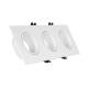 Producto de Aro Downlight Cuadrado Basculante para tres Bombillas LED GU10 / GU5.3 Corte 75x235 mm