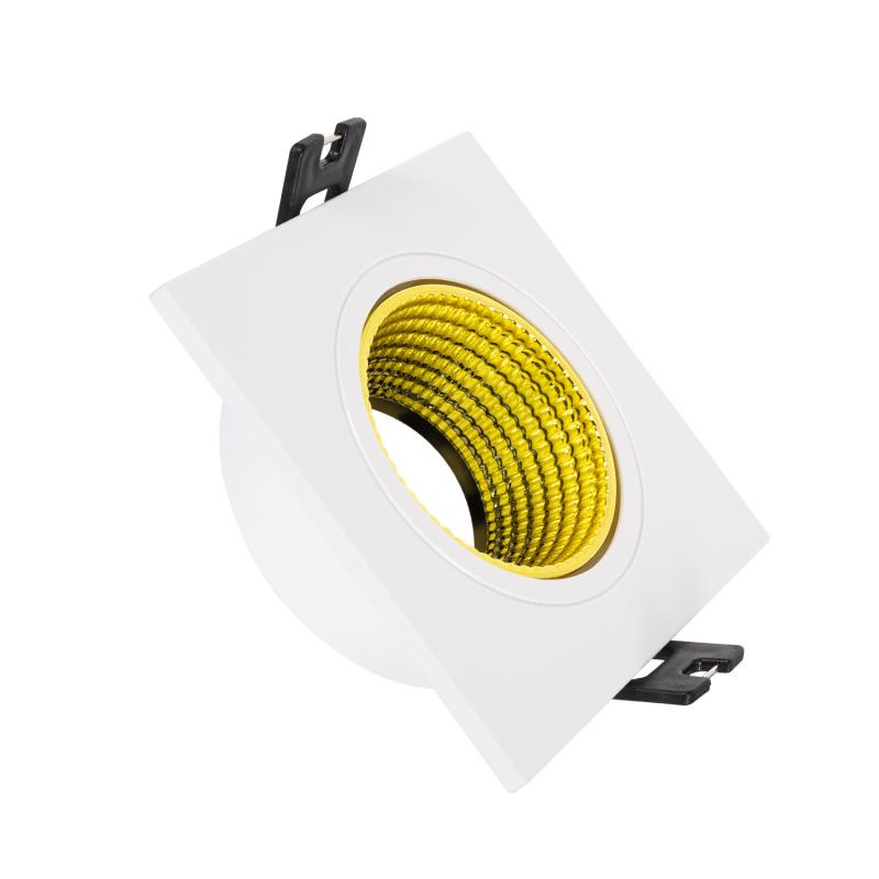 Producto de Aro Downlight Cuadrado Basculante de Colores para Bombilla LED GU10 / GU5.3 Corte Ø80 mm