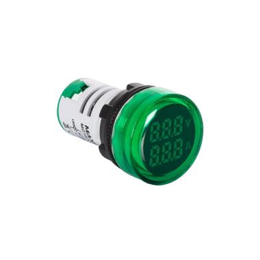 Producto de Testigo Luminoso MAXGE con Voltímetro 20-500V y Amperímetro 0-100A Ø22mm