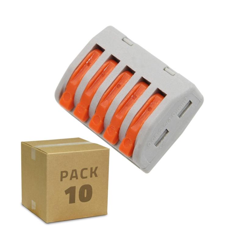 Produto de Pack 10 Conectores Rápidos 5 Entradas PCT-215 para Cabo Elétrico de 0.08-4mm²