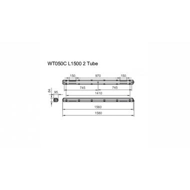 Producto de Pantalla Estanca para dos Tubos LED 150 cm IP65 PHILIPS Ledinaire WT050C