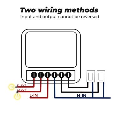 Producto de Interruptor WiFi Mini Compatible con Interruptor Convencional 2 Canales