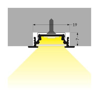 Producto de Perfil de Aluminio Empotrable 1m para Tiras LED hasta 10 mm 