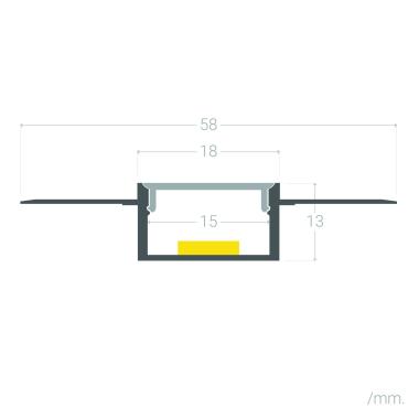 Producto de Perfil de Aluminio Empotrado en Escayola / Pladur 2m para Tira LED 