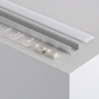 Producto de Perfil de Aluminio de Superficie con Tapa Continua para Tiras LED hasta 16 mm 