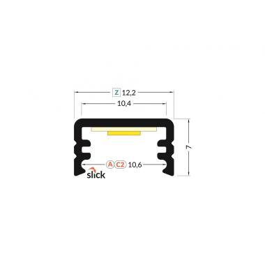 Producto de Perfil de Aluminio Superficie 1m con Tapa Translúcida para Tiras LED hasta 10 mm