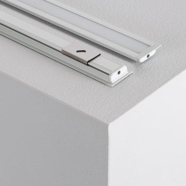 Produto de Perfil de Alumínio Encastrável de 1m Cobertura Deslizante para Fitas LED Até 10 mm