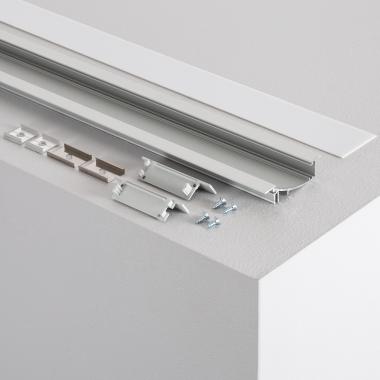 Producto de Perfil de Aluminio Empotrable 1m con Luz Difusa para Tiras LED hasta 10 mm