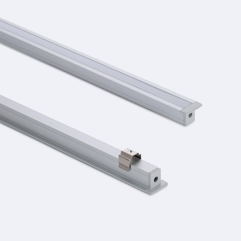 Producto de Perfil Aluminio Empotrable 2m con Tapa Continua para Tiras LED hasta 6 mm 