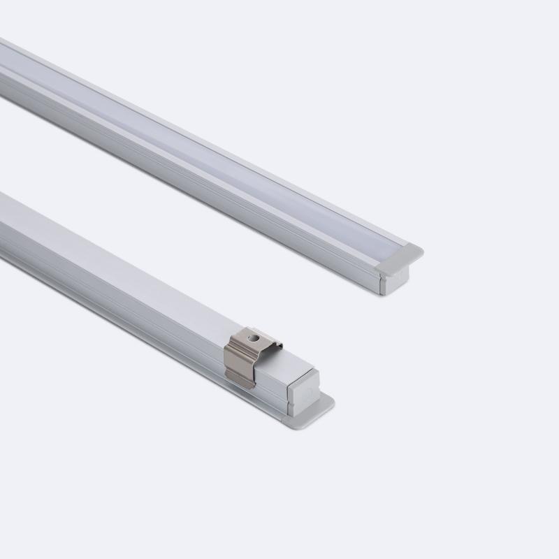 Producto de Perfil Aluminio Empotrable Estrecho 2m con Tapa Continua para Tiras LED hasta 6 mm  