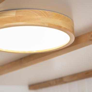 Producto de Plafón LED 20W Circular Madera Ø400 mm CCT Seleccionable Kayu