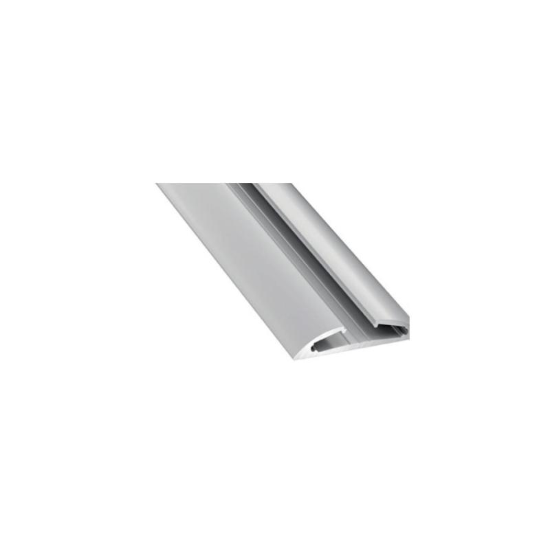 Producto de Perfil de Aluminio Superficie Semicircular 2 m Gris para Doble Tira LED hasta 12 mm