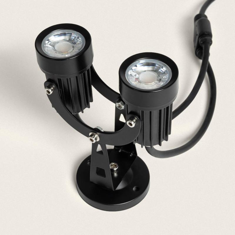 Producto de Foco Exterior LED Doble 6W Superficie Aluminio 14cm Hevlot