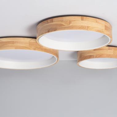 Producto de Plafón LED 20W Circular Madera Ø470 mm CCT Seleccionable Dari 